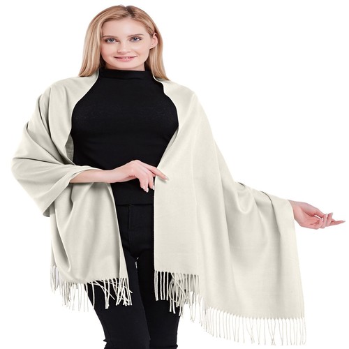 Sciarpa pashmina scialle panna